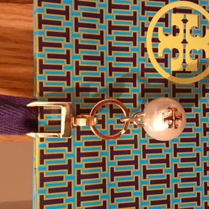 Tory Burch Faux Pearl Logo Key Fob